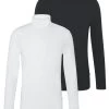 Pier One 2 Pack - Long Sleeved Top - White/Black