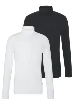 Pier One 2 Pack - Long Sleeved Top - White/Black