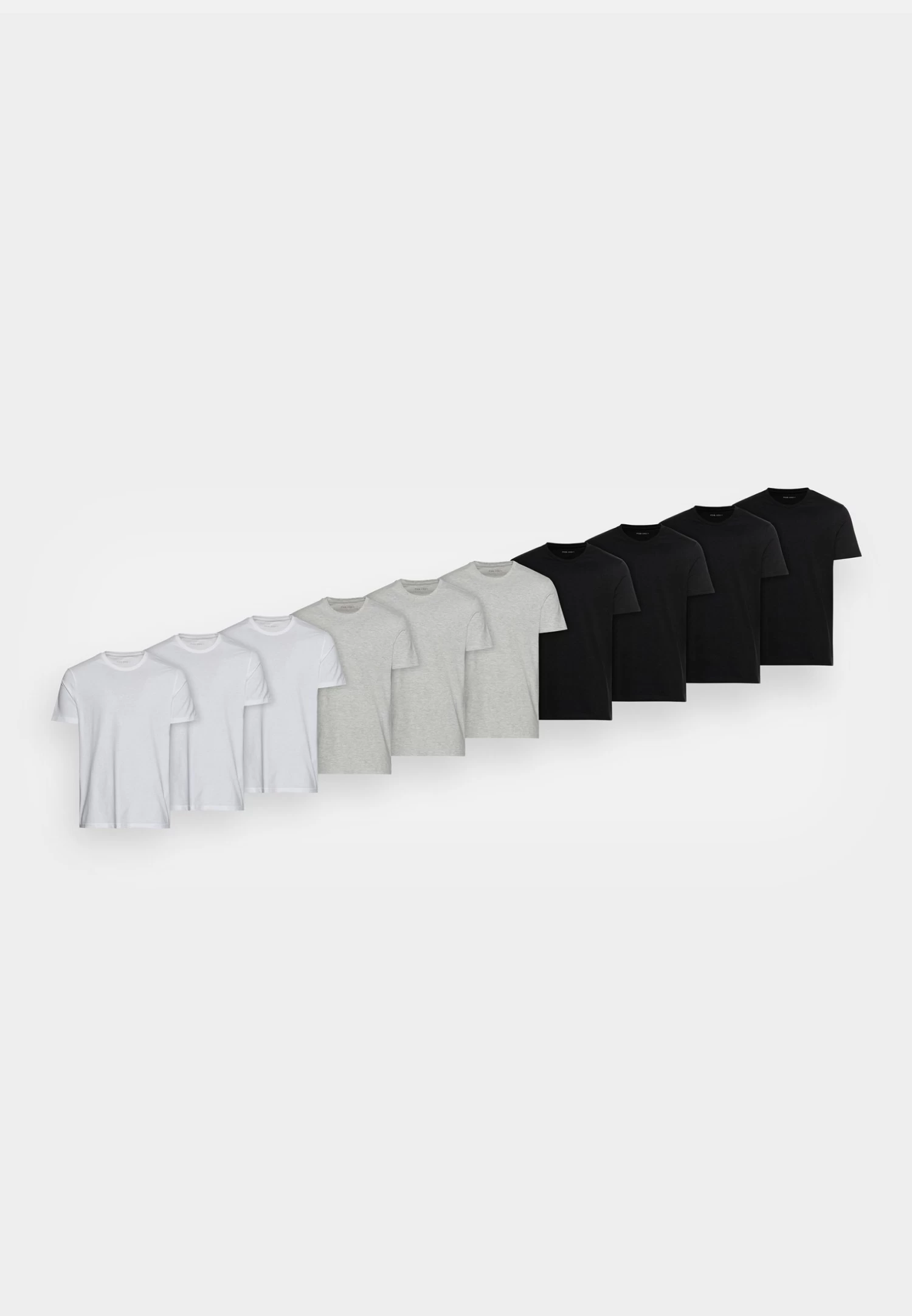 Pier One 10 Pack - Basic T-Shirt - Mottled Light Grey/Black/White 7 Pier One 10 Pack - Basic T-Shirt - Mottled Light Grey/Black/White - Image 5
