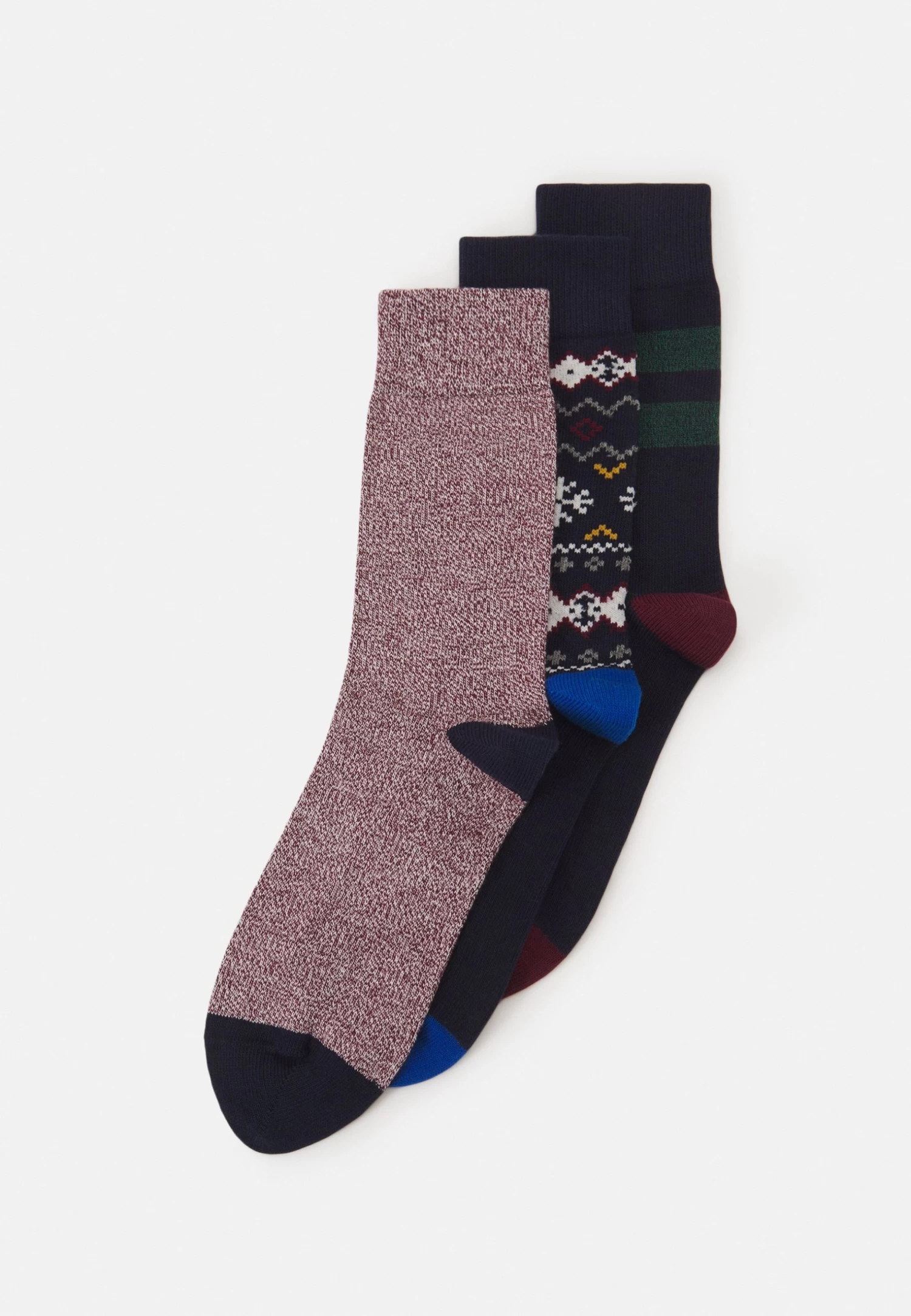 Pier One 3Pack - Socks - Dark Blue, Dark Red, White 3 Pier One 3Pack - Socks - Dark Blue, Dark Red, White