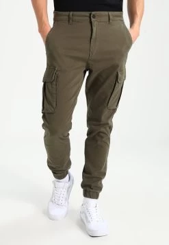 Pier One Cuffed Skinny Trouser- Cargo Trousers - Khaki