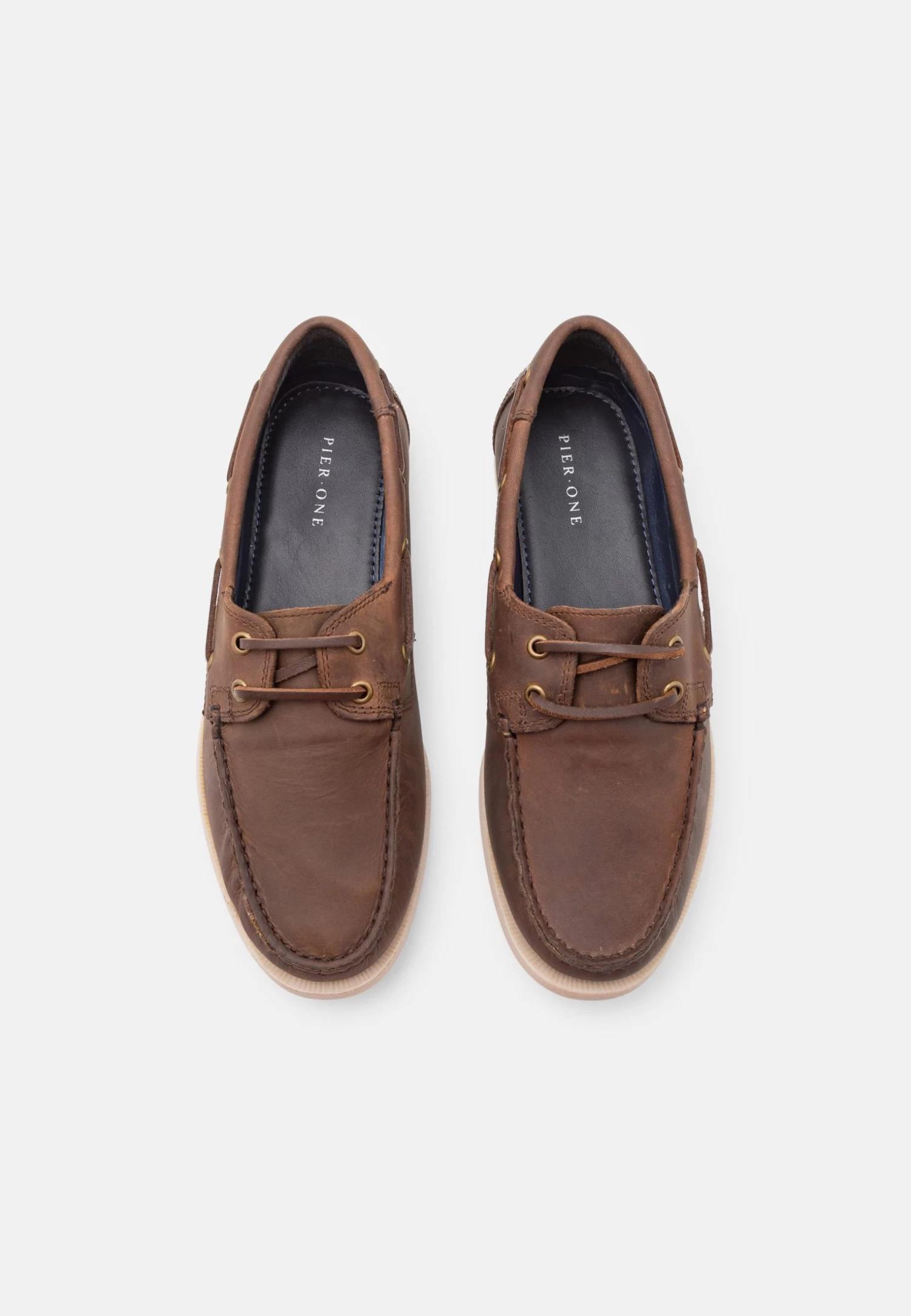 Pier One Leather Unisex - Boat Shoes - Brown 6 Pier One Leather Unisex - Boat Shoes - Brown - Image 4