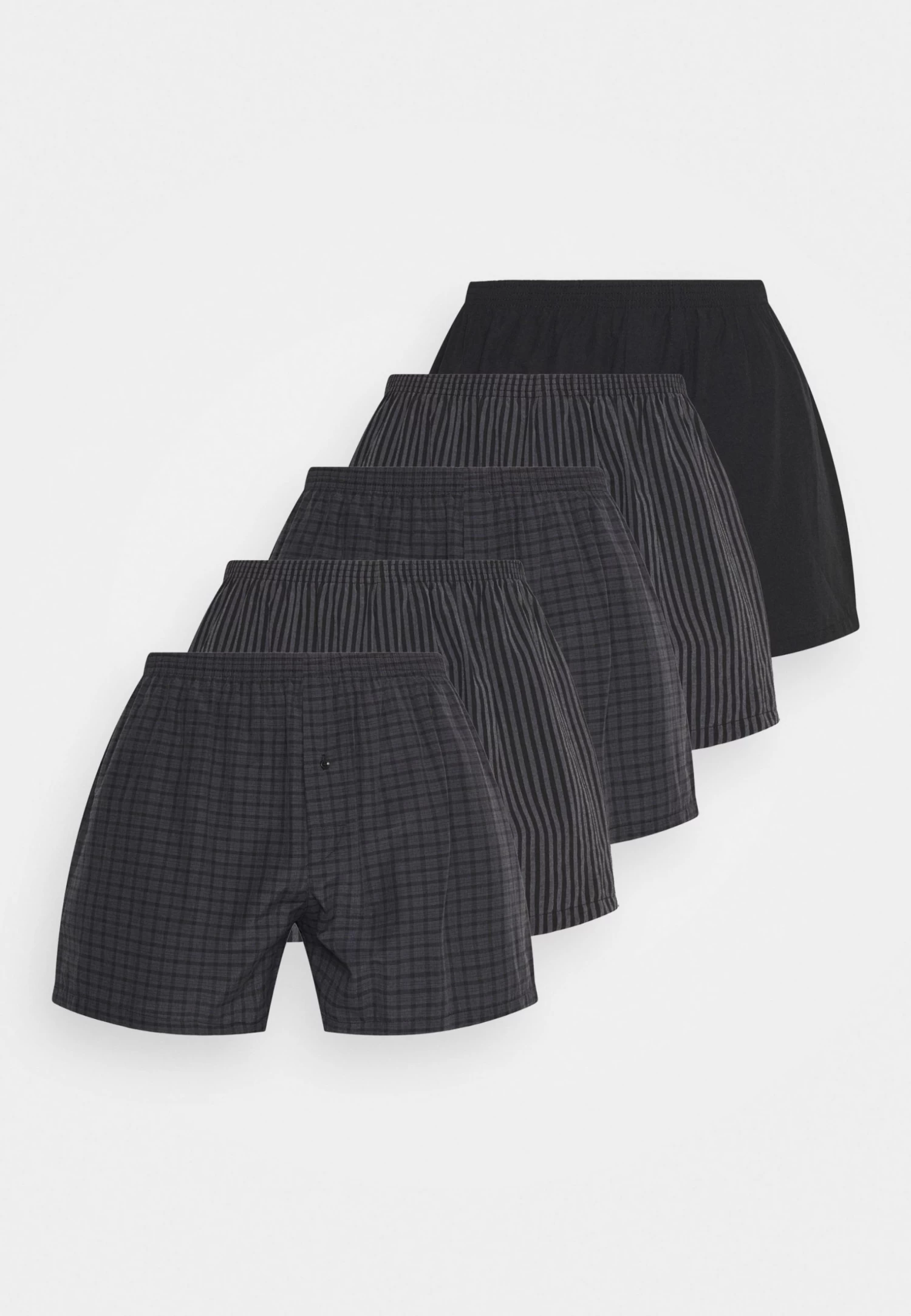 Pier One 5 Pack - Boxer Shorts - Black/Dark Grey 3 Pier One 5 Pack - Boxer Shorts - Black/Dark Grey