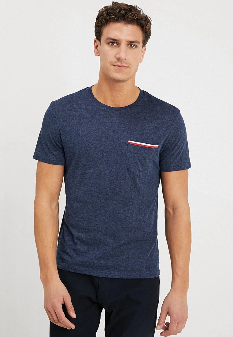 Pier One Basic T-Shirt - Mottled Dark Blue 3 Pier One Basic T-Shirt - Mottled Dark Blue