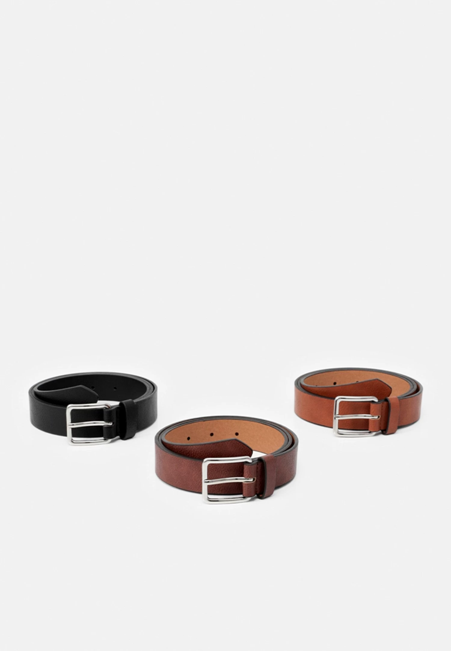 Pier One 3 Pack - Belt - Black - 802_Brown - 702_Cognac - 708 3 Pier One 3 Pack - Belt - Black - 802_Brown - 702_Cognac - 708