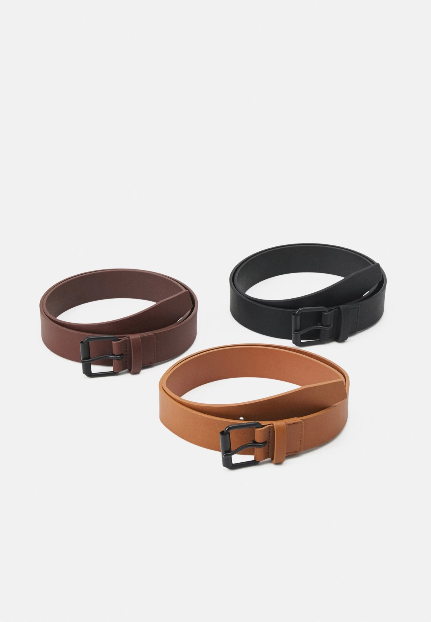 Pier One 3 Pack Unisex - Belt - Black/Brown/Cognac 3 Pier One 3 Pack Unisex - Belt - Black/Brown/Cognac