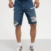 Pier One Denim Shorts - Dark Blue Denim