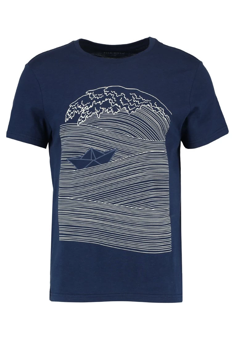 Pier One Print T-Shirt - Dark Blue/White 7 Pier One Print T-Shirt - Dark Blue/White - Image 5