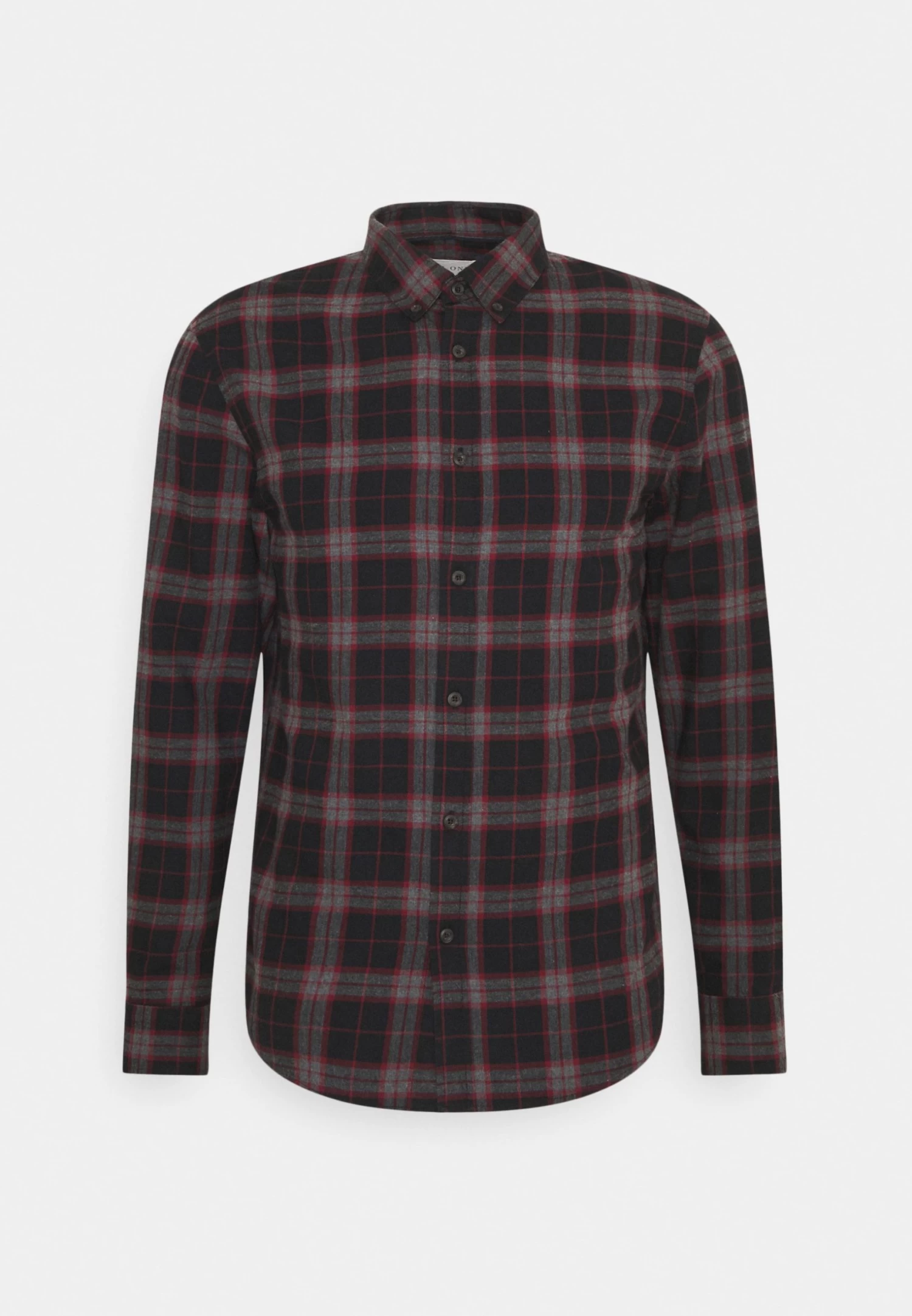 Pier One Shirt - Mottled Dark Grey / Bordeaux 3 Pier One Shirt - Mottled Dark Grey / Bordeaux