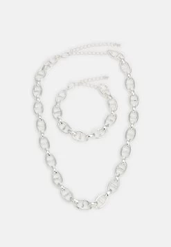 Pier One Set Unisex - Necklace - Silver-Coloured