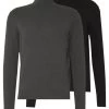 Pier One 2 Pack - Basic Turtleneck - Jumper - Black/Mottled Dark Grey -Pier One 564ded1d5c3c4890971ea33fb300ac4a
