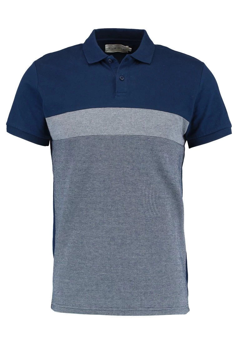 Pier One Polo Shirt - Dark Blue/Mottled Grey 7 Pier One Polo Shirt - Dark Blue/Mottled Grey - Image 5