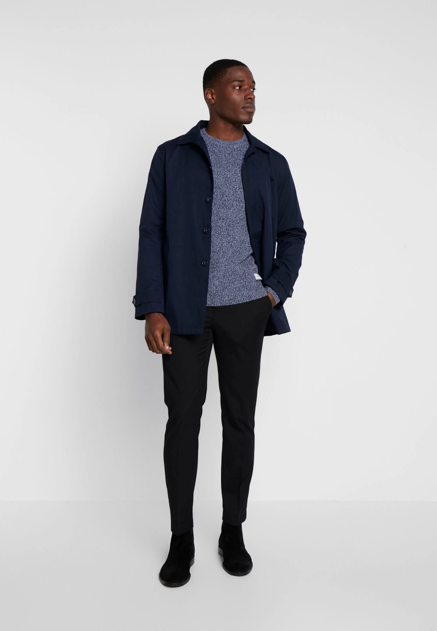 Pier One Multicolour Half Cardigan Jumper - Jumper - Mottled Blue 4 Pier One Multicolour Half Cardigan Jumper - Jumper - Mottled Blue - Image 2