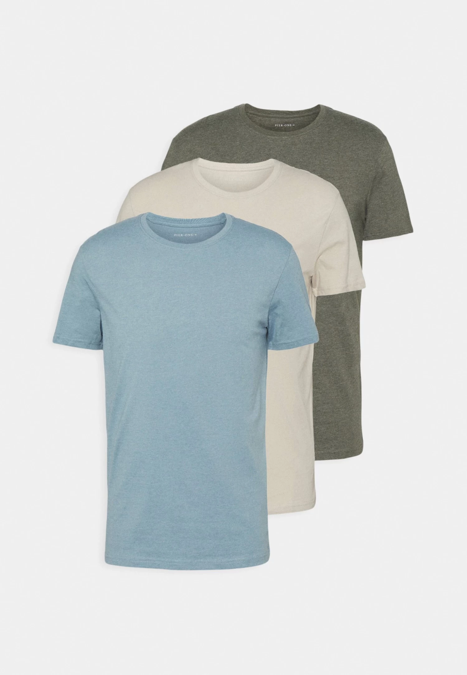 Pier One 3 Pack - Basic T-Shirt - Brown/Beige/Light Blue 8 Pier One 3 Pack - Basic T-Shirt - Brown/Beige/Light Blue - Image 6
