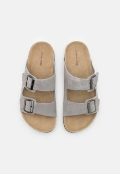 Pier One Leather Unisex - Slippers - Grey -Pier One 6e172422b00e484a8ac21c5f565af9d6