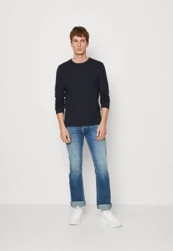 Pier One Long Sleeved Top - Red/Dark Blue/Mottled Light Grey