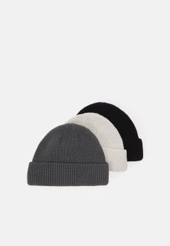Pier One Unisex 3 Pack - Beanie - Black/Dark Grey/Off-White/