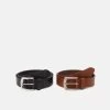 Pier One Leather 2 Pack - Belt - Cognac/Black -Pier One 7792092386d1430fbebc6bfbacb57a33