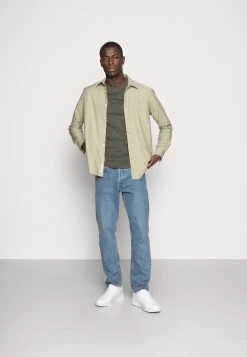 Pier One 3 Pack - Basic T-Shirt - Black/Grey/Green