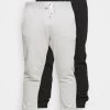 Pier One 2 Pack - Tracksuit Bottoms - Black/Mottled Light Grey