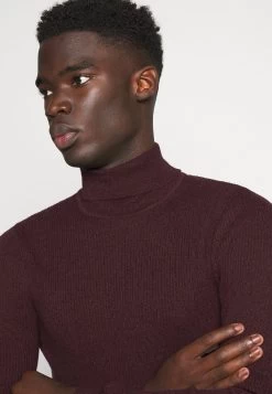 Pier One Muscle Fit Turtle - Jumper - Mottled Bordeaux -Pier One 87bc9746f3cd48c78886c3726b9971e1