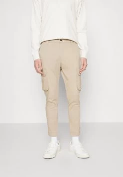 Pier One Cuffed Skinny Trouser- Cargo Trousers - Tan