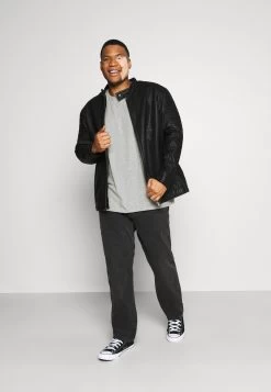 Pier One 5 Pack - Basic T-Shirt - Khaki/Grey/Dark Blue