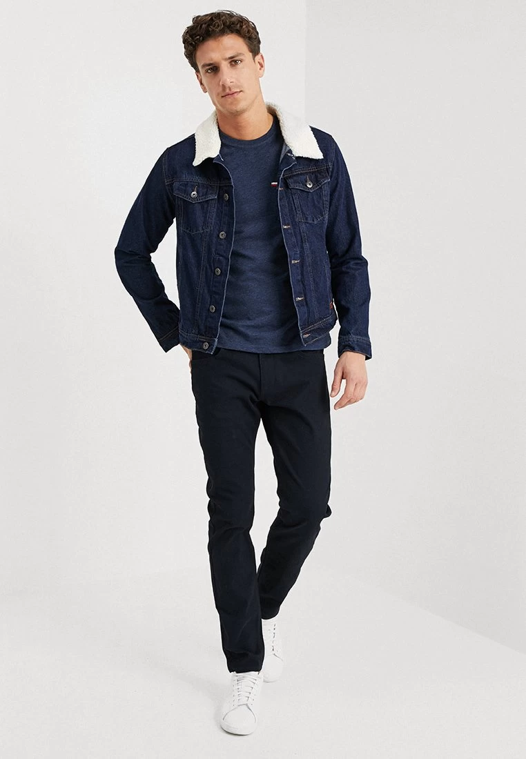 Pier One Basic T-Shirt - Mottled Dark Blue 4 Pier One Basic T-Shirt - Mottled Dark Blue - Image 2