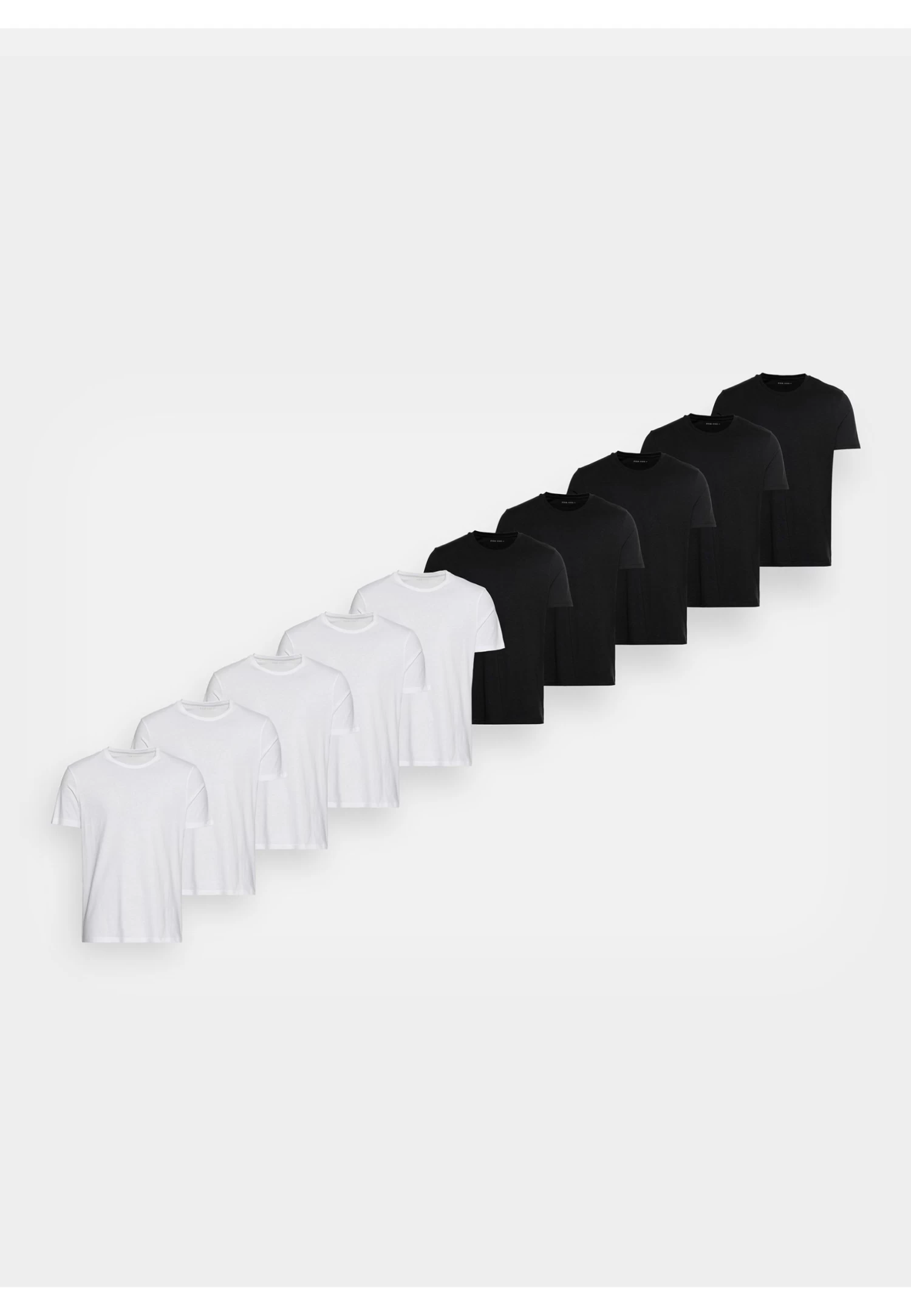 Pier One 10 Pack - Basic T-Shirt - White/Black 7 Pier One 10 Pack - Basic T-Shirt - White/Black - Image 5