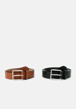 Pier One 2 Pack - Belt - 802 - Black_708 - Cognac