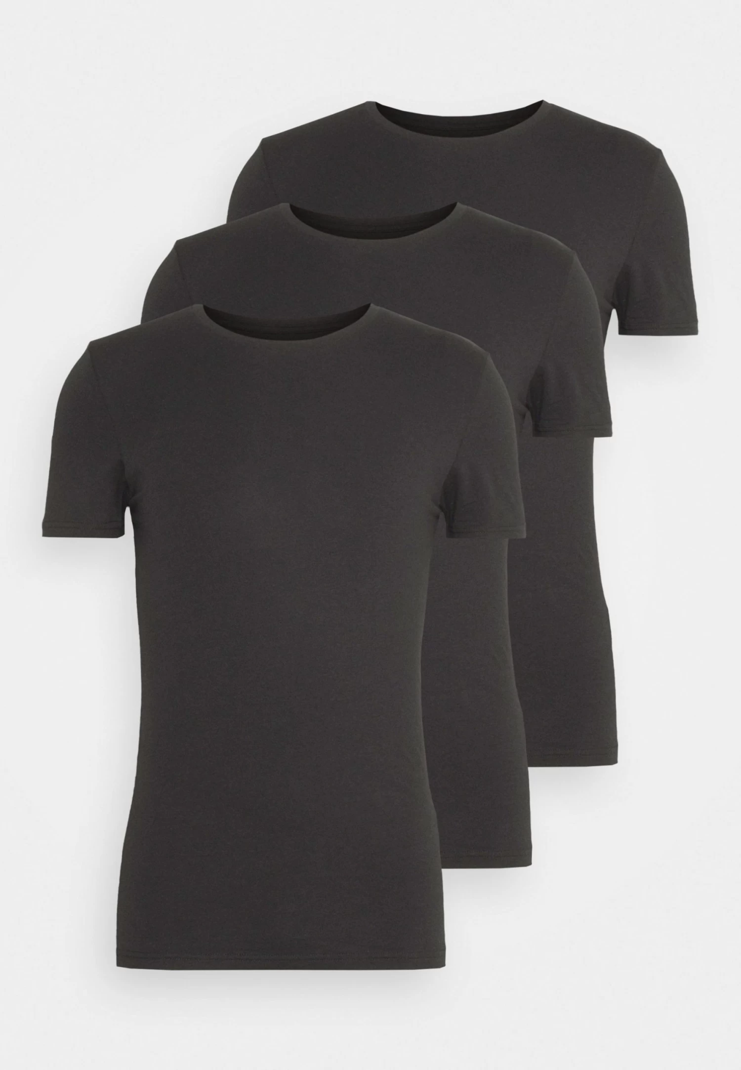 Pier One 3 Pack Muscle Fit- Basic T-Shirt - Black 6 Pier One 3 Pack Muscle Fit- Basic T-Shirt - Black - Image 4