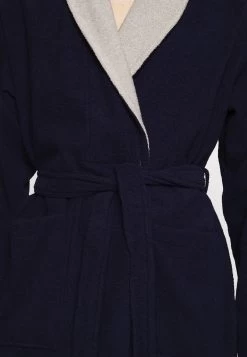 Pier One Shawl Towel Bathrobe - Dressing Gown -Dark Blue -Pier One b2d1f380240f4cd8892f17a5c0efe1d5