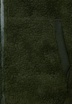 Pier One Borg Zip-Up Jacket - Fleece Jacket - Dark Green -Pier One b36b213309db429a9a051cbae9dee2b1