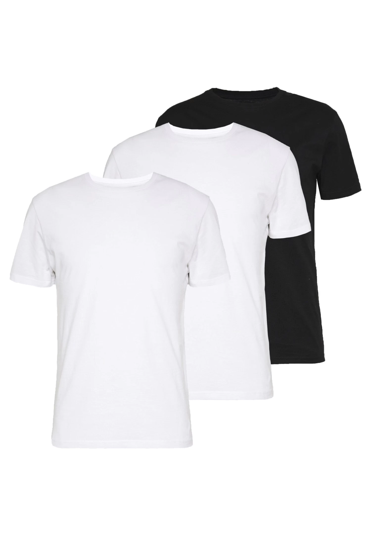 Pier One 3 Pack - Basic T-Shirt -Black/ White 3 Pier One 3 Pack - Basic T-Shirt -Black/ White