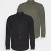 Pier One Linen Mix 2 Pack - Shirt - Black/Olive -Pier One bcb4b881f5a6476091bc9f032480cc5d