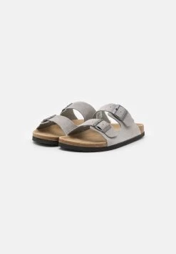 Pier One Leather Unisex - Slippers - Grey -Pier One bd2e4ce1ee9949f98ff5a2efe647911e