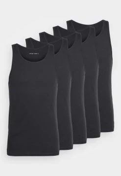 Pier One 5 Pack - Undershirt - Black -Pier One bd4341255cf84f2da3761cdaf14a49da