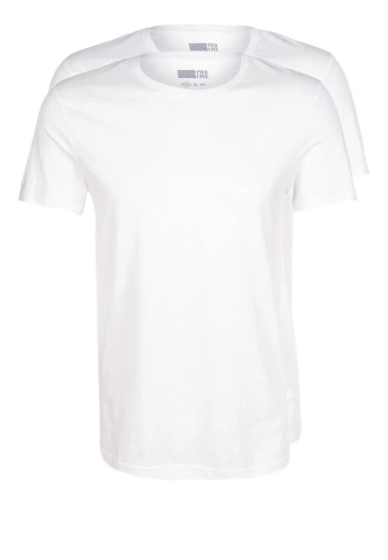 Pier One 2 Pack - Basic T-Shirt - White 3 Pier One 2 Pack - Basic T-Shirt - White