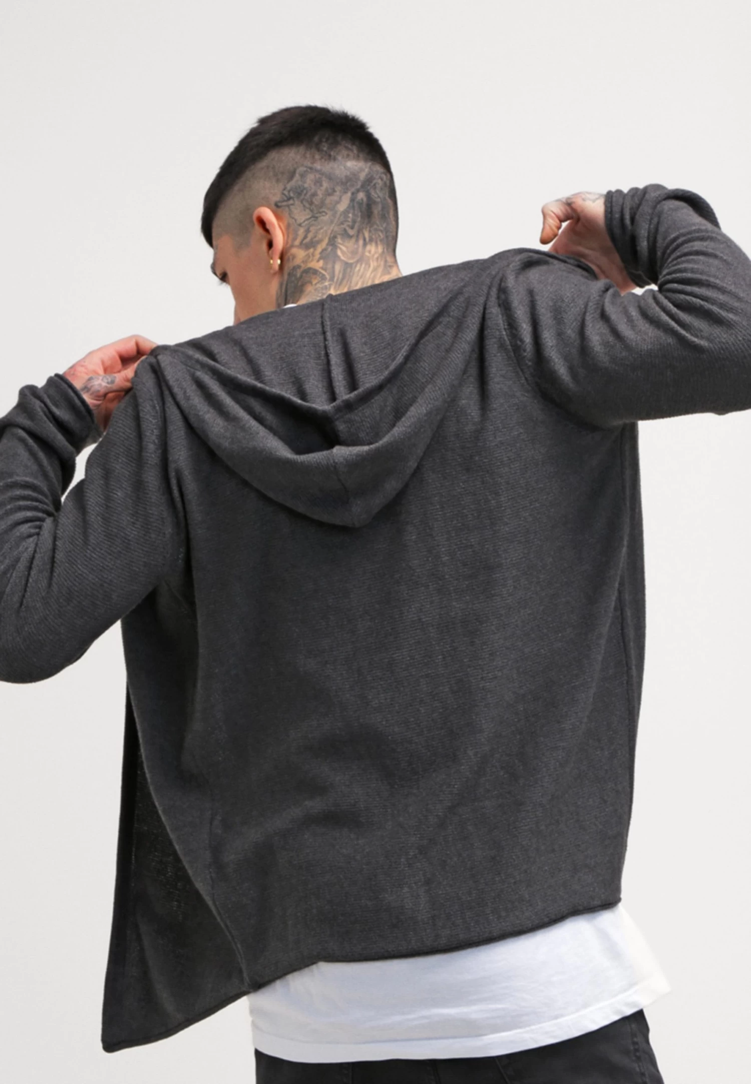 Pier One Cardigan - Mottled Dark Grey 5 Pier One Cardigan - Mottled Dark Grey - Image 3