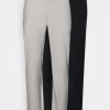 Pier One 2 Pack - Trousers - Mottled Light Grey/Black