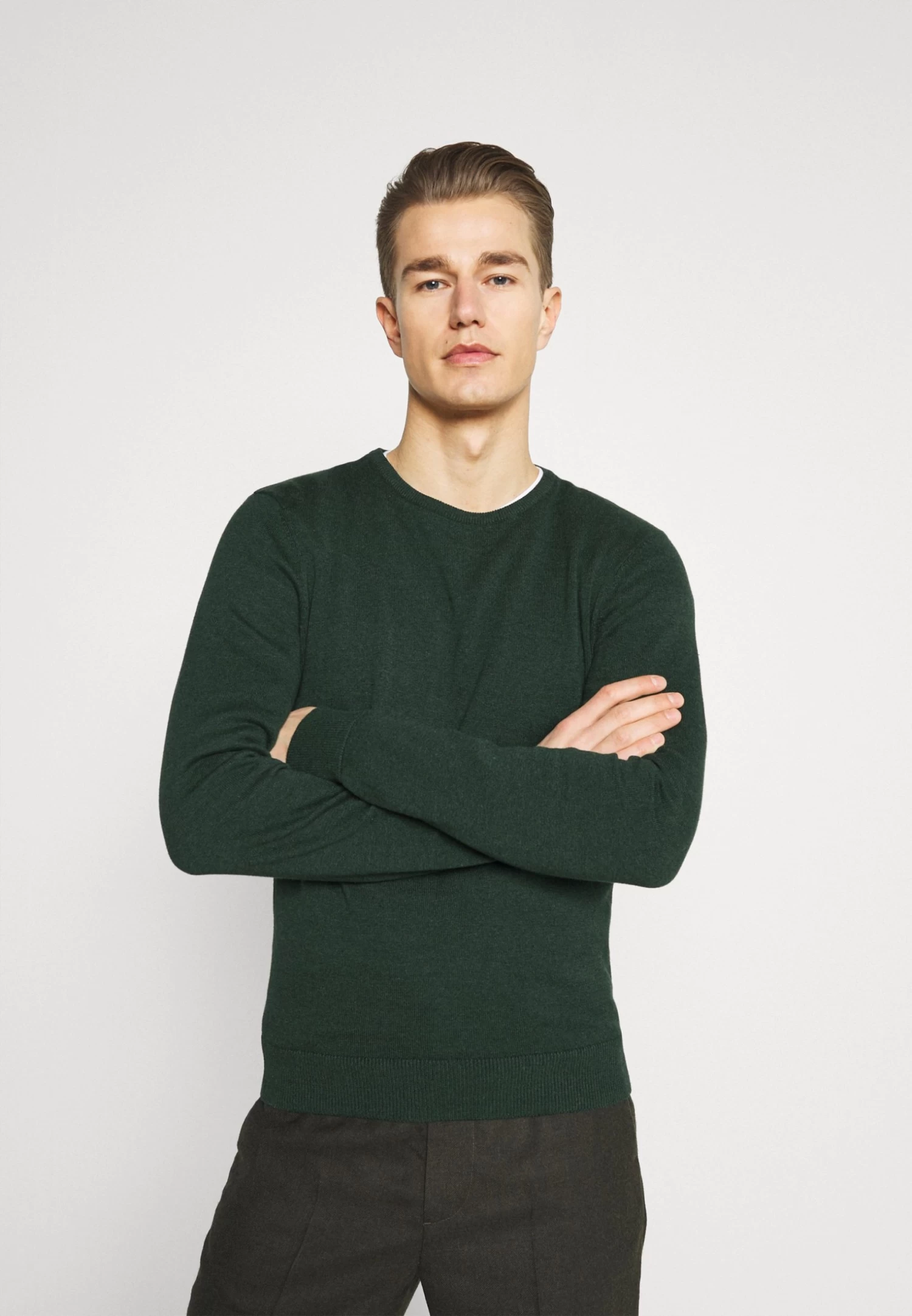 Pier One Basic Crewneck - Jumper - Mottled Dark Green 3 Pier One Basic Crewneck - Jumper - Mottled Dark Green