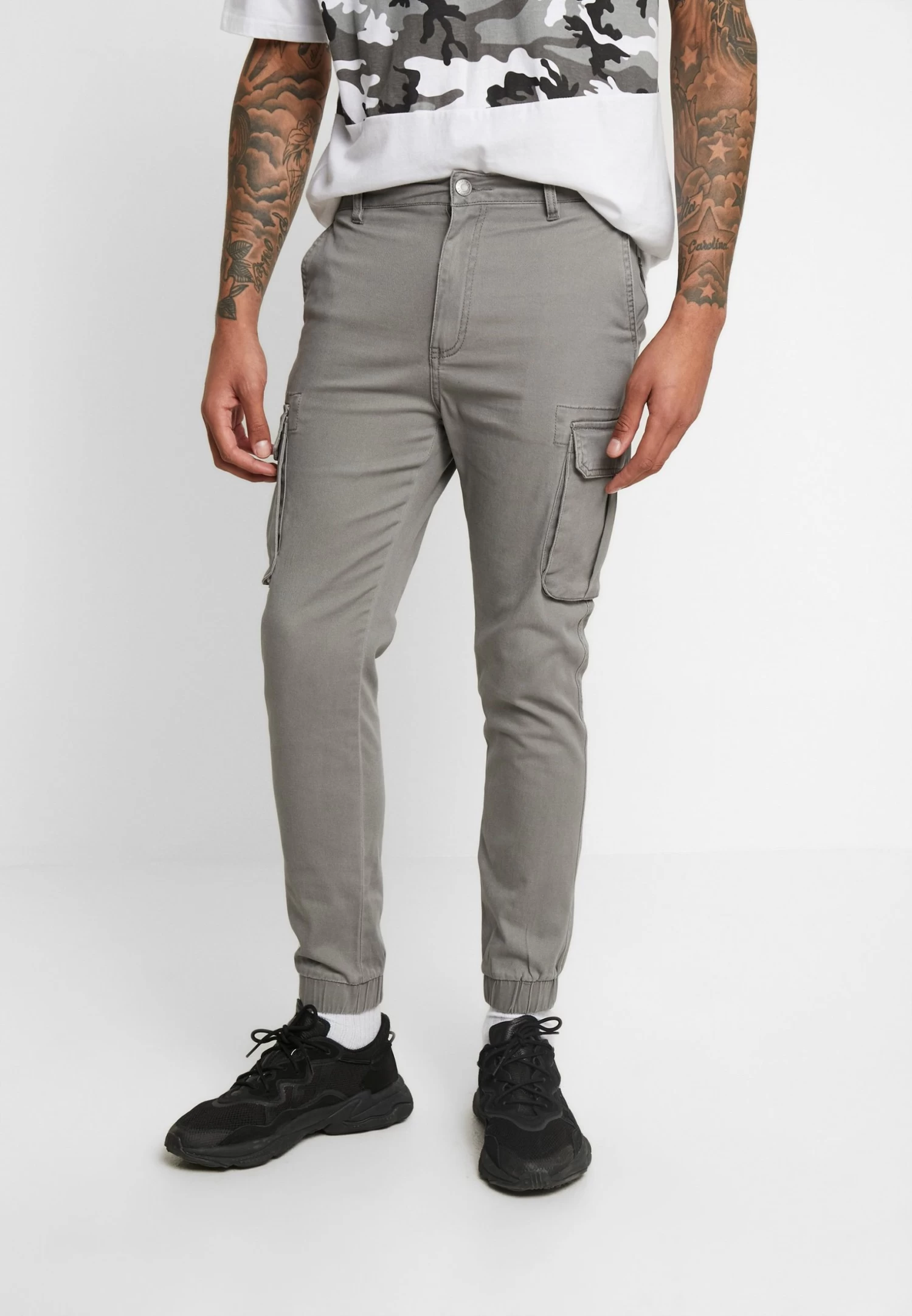 Pier One Cuffed Skinny Trouser- Cargo Trousers - Grey 3 Pier One Cuffed Skinny Trouser- Cargo Trousers - Grey