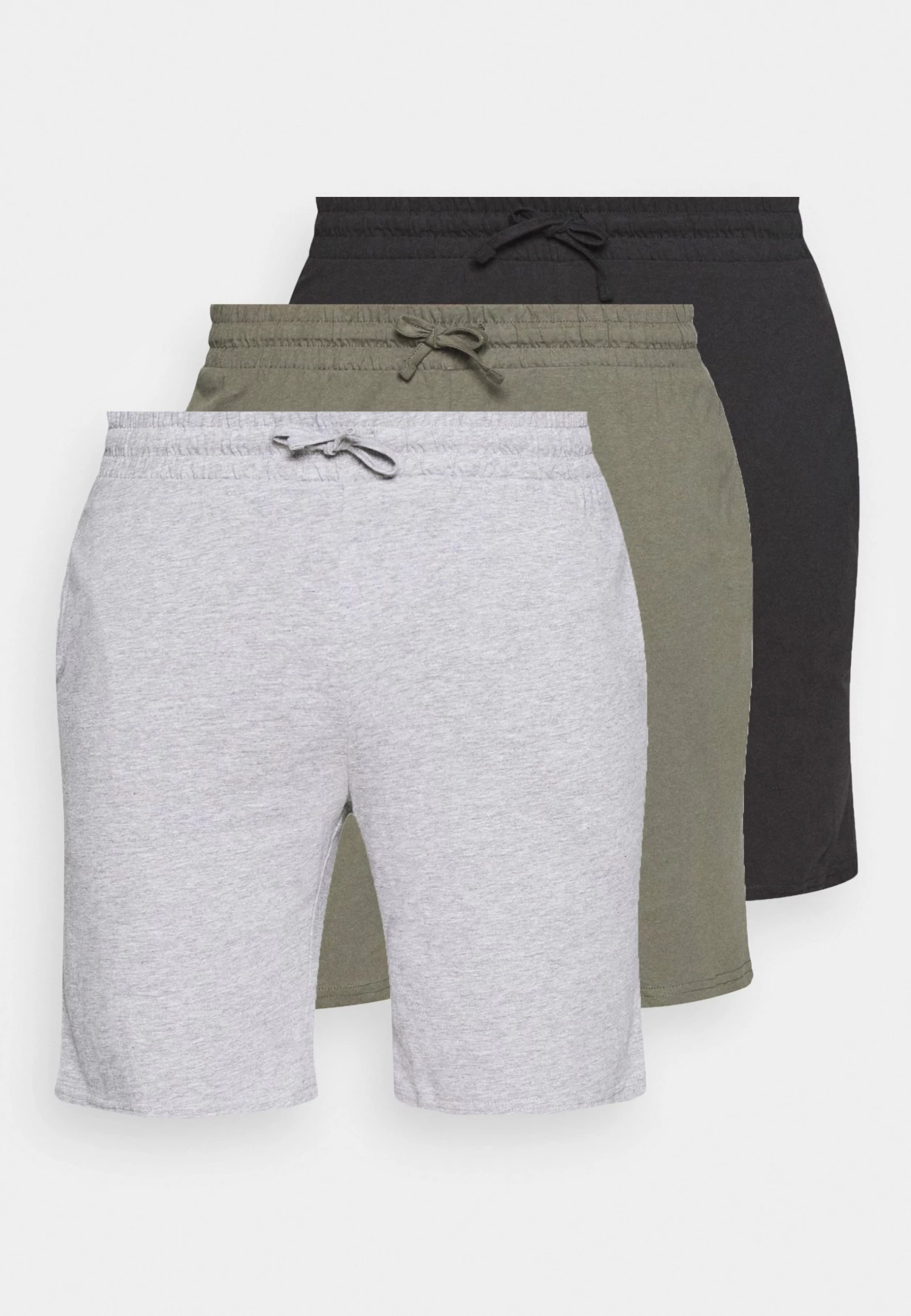Pier One 3 Pack - Pyjama Bottoms - Black/Mottled Grey/Khaki 3 Pier One 3 Pack - Pyjama Bottoms - Black/Mottled Grey/Khaki