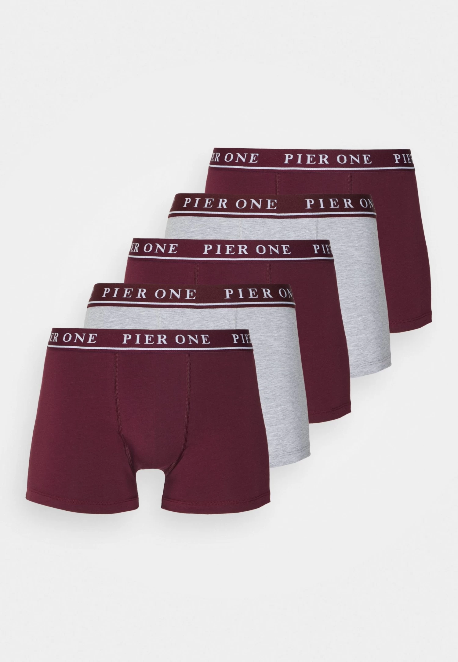 Pier One 5 Pack - Pants - Bordeaux/Mottled Grey 3 Pier One 5 Pack - Pants - Bordeaux/Mottled Grey