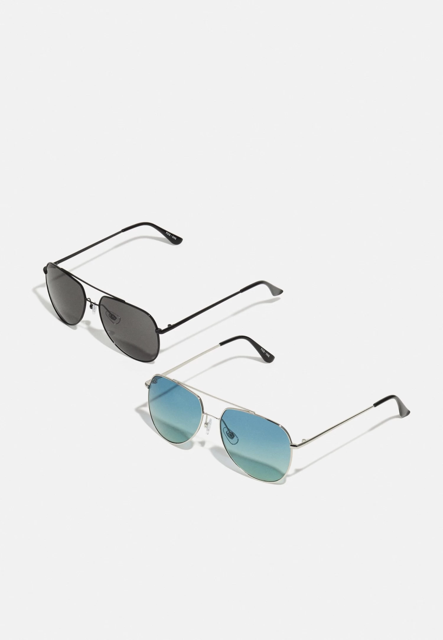 Pier One 2 Pack - Sunglasses - Black/Blue 3 Pier One 2 Pack - Sunglasses - Black/Blue