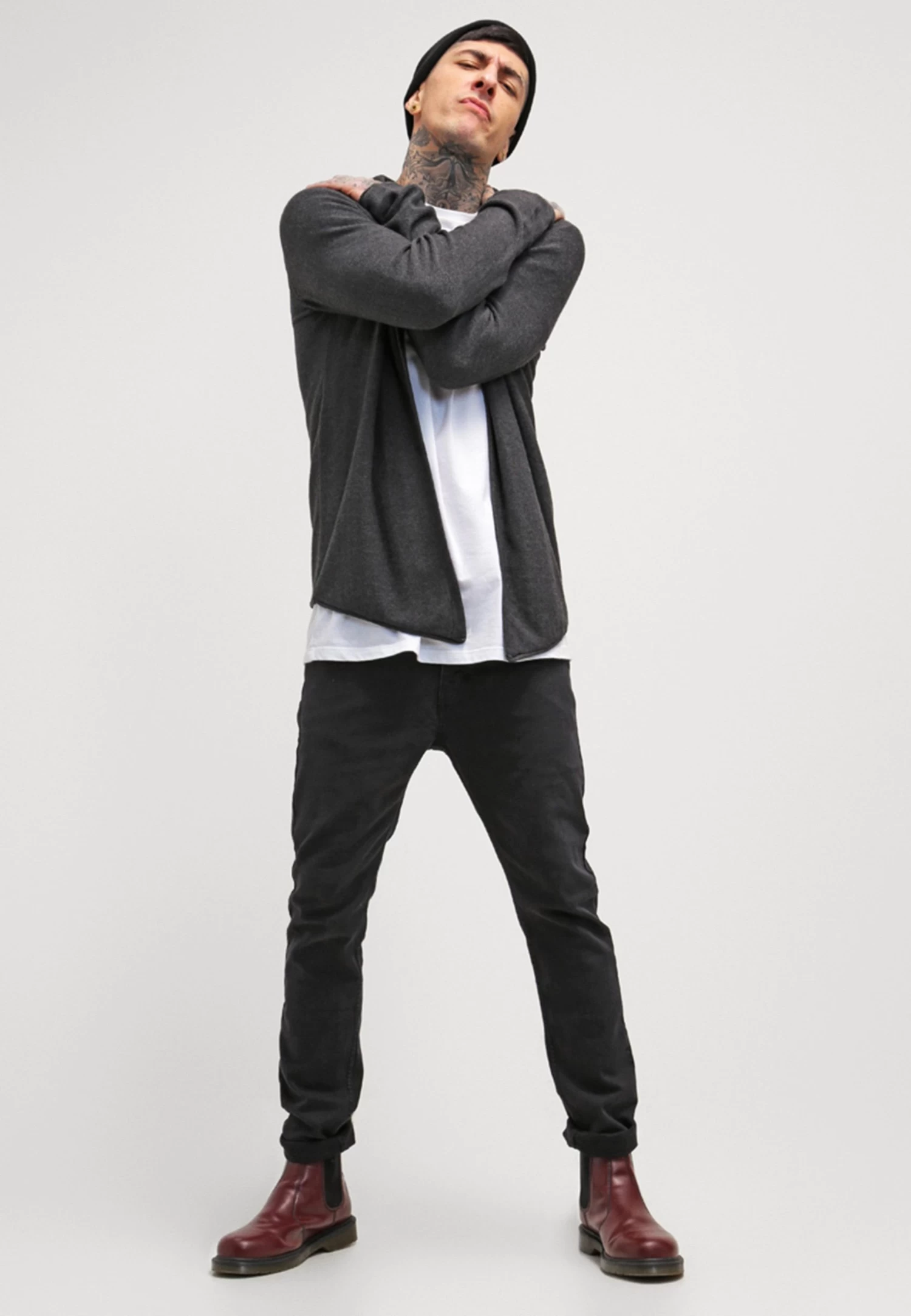 Pier One Cardigan - Mottled Dark Grey 4 Pier One Cardigan - Mottled Dark Grey - Image 2