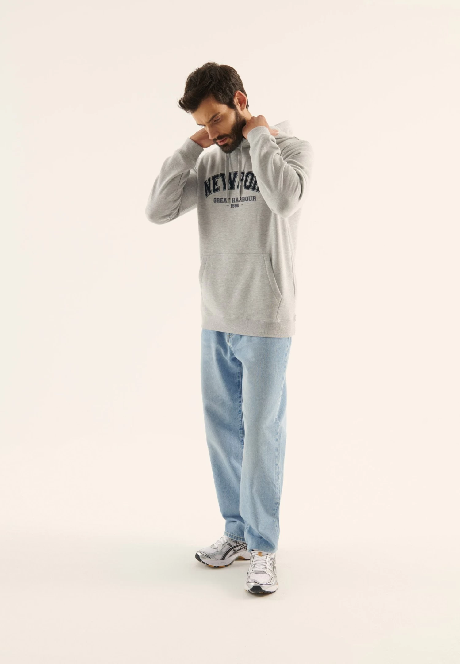 Pier One Sweatshirt - Mottled Light Grey 4 Pier One Sweatshirt - Mottled Light Grey - Image 2