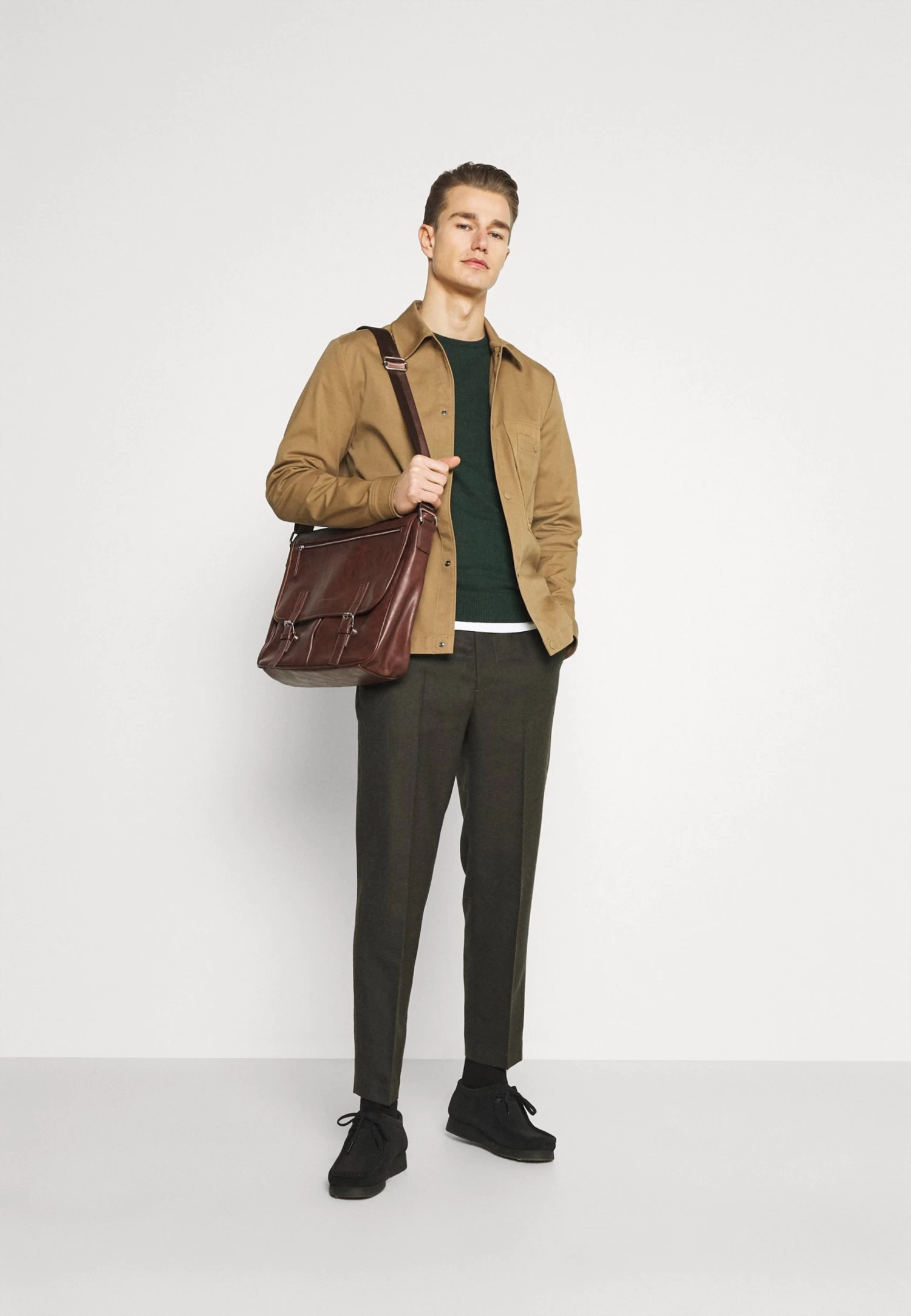 Pier One Basic Crewneck - Jumper - Mottled Dark Green 4 Pier One Basic Crewneck - Jumper - Mottled Dark Green - Image 2