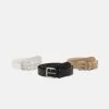 Pier One 3 Pack Unisex - Belt - Black/Beige/White -Pier One f10fc9e66a904f49b76879da1a2190a4