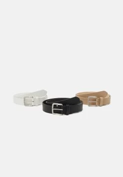 Pier One 3 Pack Unisex - Belt - Black/Beige/White